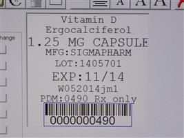 VITAMIN D (Ergocalciferol Capsules, USP) 1.25 mg (50,000 USP Units)