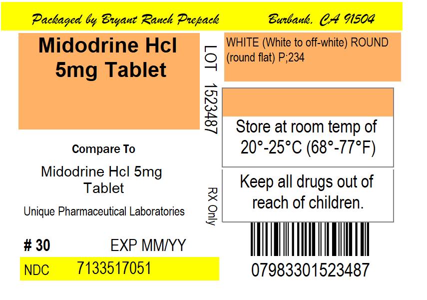 MIDODRINE HYDROCHLORIDE TABLETS, USP 2.5 mg, 5 mg and 10 mg