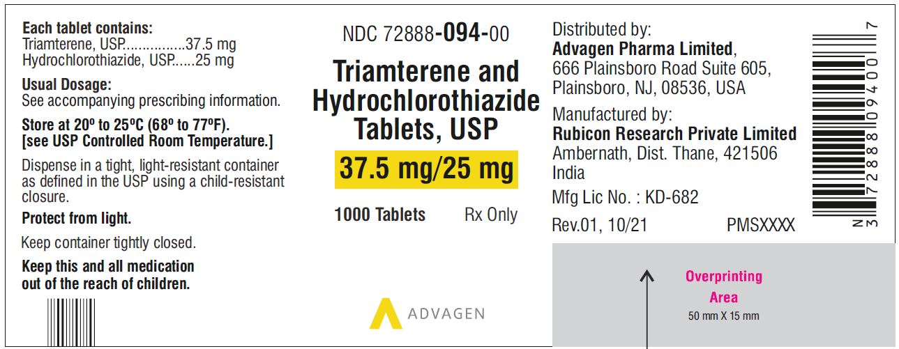 Triamterene and hydrochlorothiazide tablets usp 37 5mg 25 mg ndc