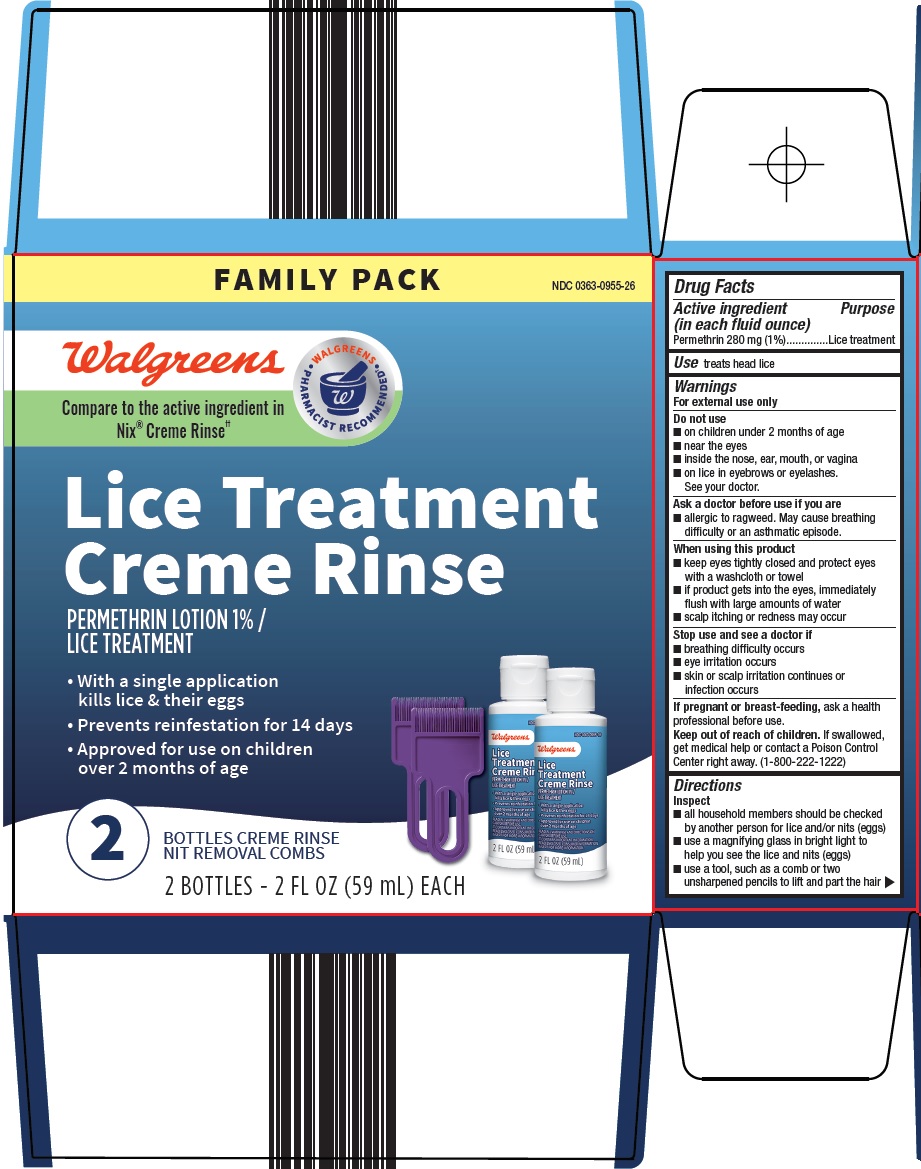 Walgreen Co Lice Treatment Creme Rinse Drug Facts