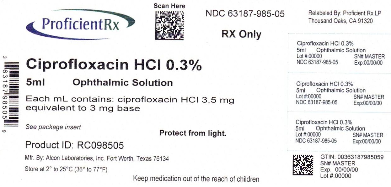 Ciprofloxacin hydrochloride ophthalmic solution 0 3 as base sterile