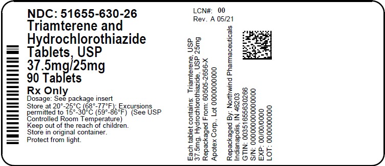 Triamterene and Hydrochlorothiazide Tablets, 37.5 mg/ 25 mg