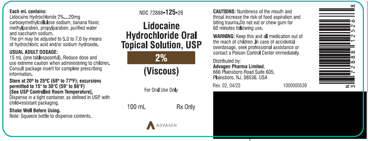 Lidocaine Hydrochloride Oral Topical Solution USP, 2% (Viscous)