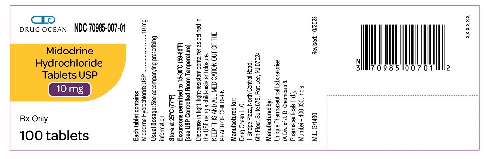 MIDODRINE HYDROCHLORIDE TABLETS, USP 2.5 mg, 5 mg and 10 mg