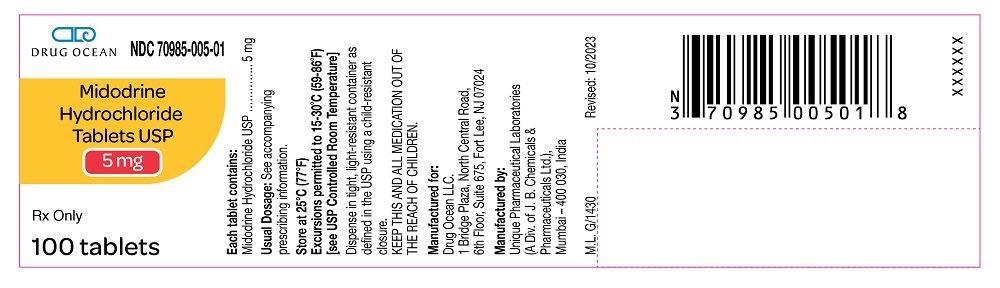 MIDODRINE HYDROCHLORIDE TABLETS, USP 2.5 mg, 5 mg and 10 mg