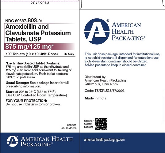 875 mg/125 mg Amoxicillin and Clavulanate Potassium Tablets Carton