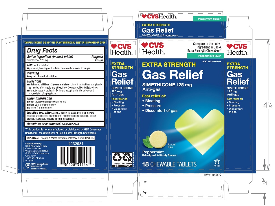 CVS Extra Strength Gas Relief 18 Chewable Tablets