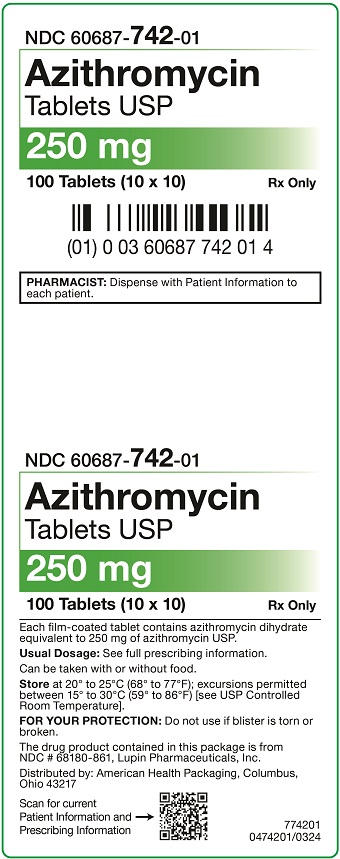 250 mg Azithromycin Tablets USP Carton - 100UD