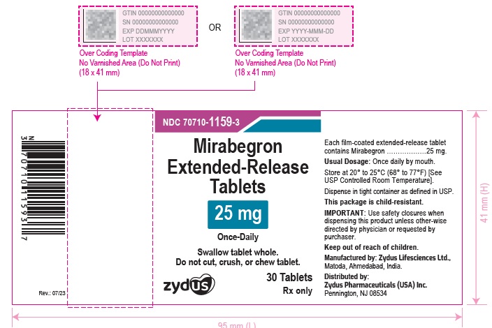 Mirabegron extended-release tablets, 25mg
