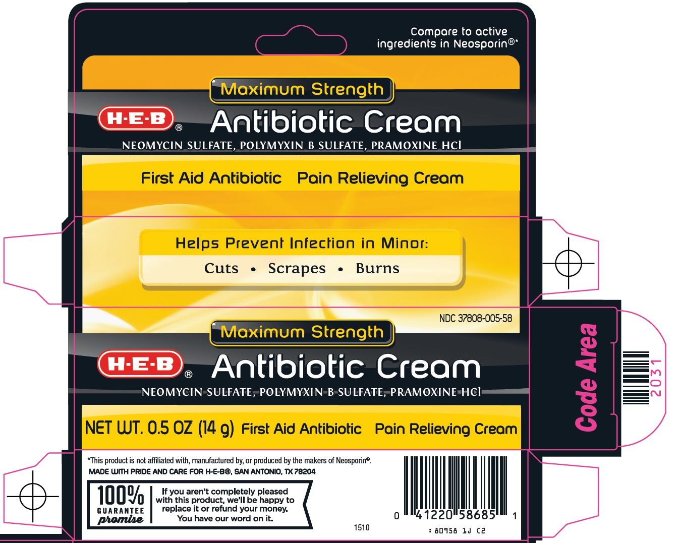 HEB ANTIBIOTIC CREAM CARTON IMAGE 1 OF 2