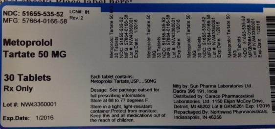 Metoprolol Tartate 51655-535