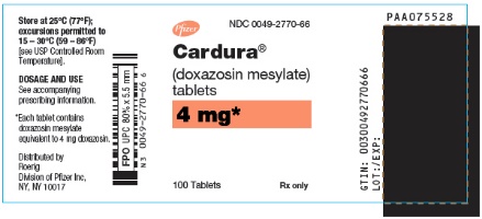 PRINCIPAL DISPLAY PANEL - 4 mg Tablet Bottle Label - 2770-66