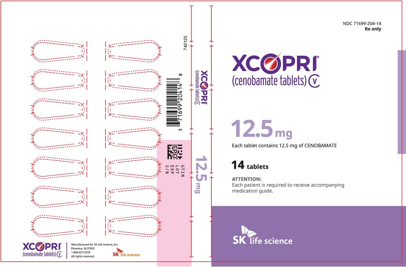 12.5 mg 14-count Titration Pack Label