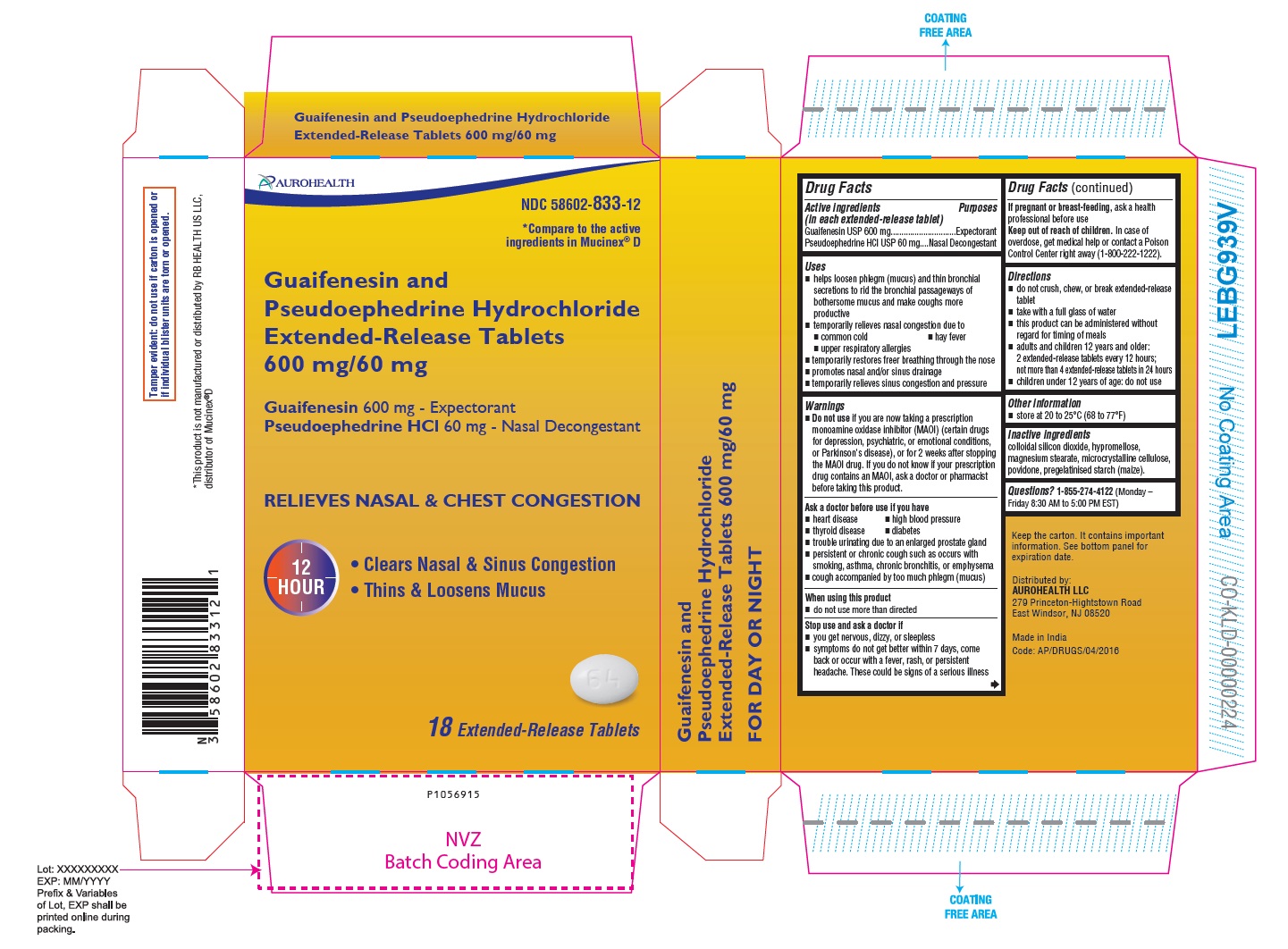 PACKAGE LABEL-PRINCIPAL DISPLAY PANEL - 600 mg/60 mg (18 Tablet Carton Label)