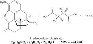 Chemical Structure of Hydrocodone Bitartrate