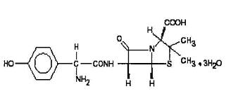 Structural formula for amoxicillin