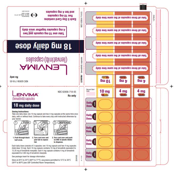 NDC 62856-718-05
Lenvima
(lenvatinib) capsules
18 mg daily dose
