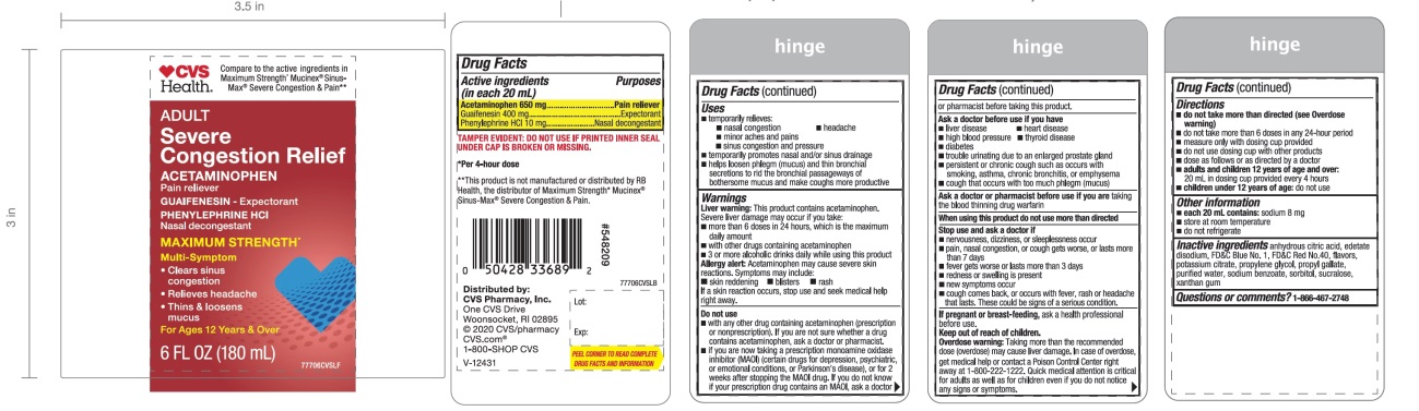 CVS Sever Congestion Relief Acetaminophen