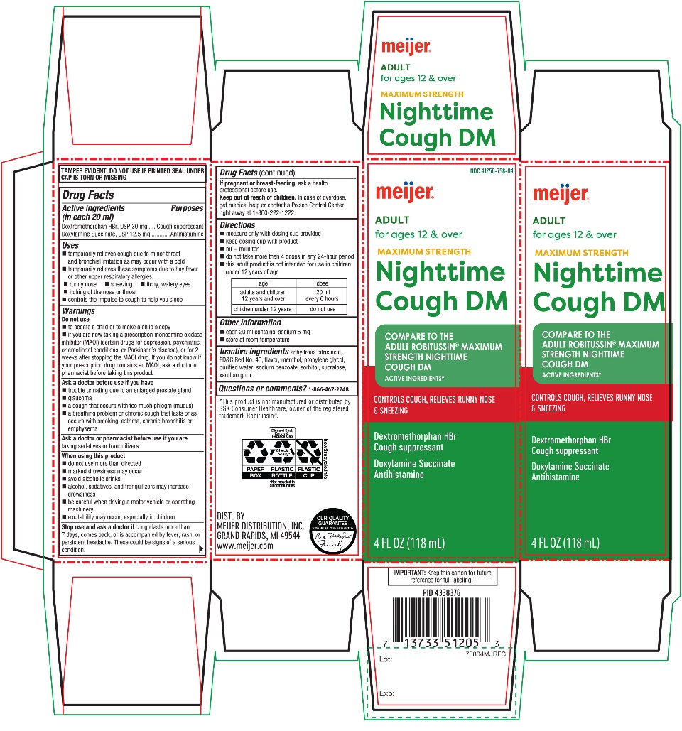 meijer adult nighttime cough DM Maximum Strength