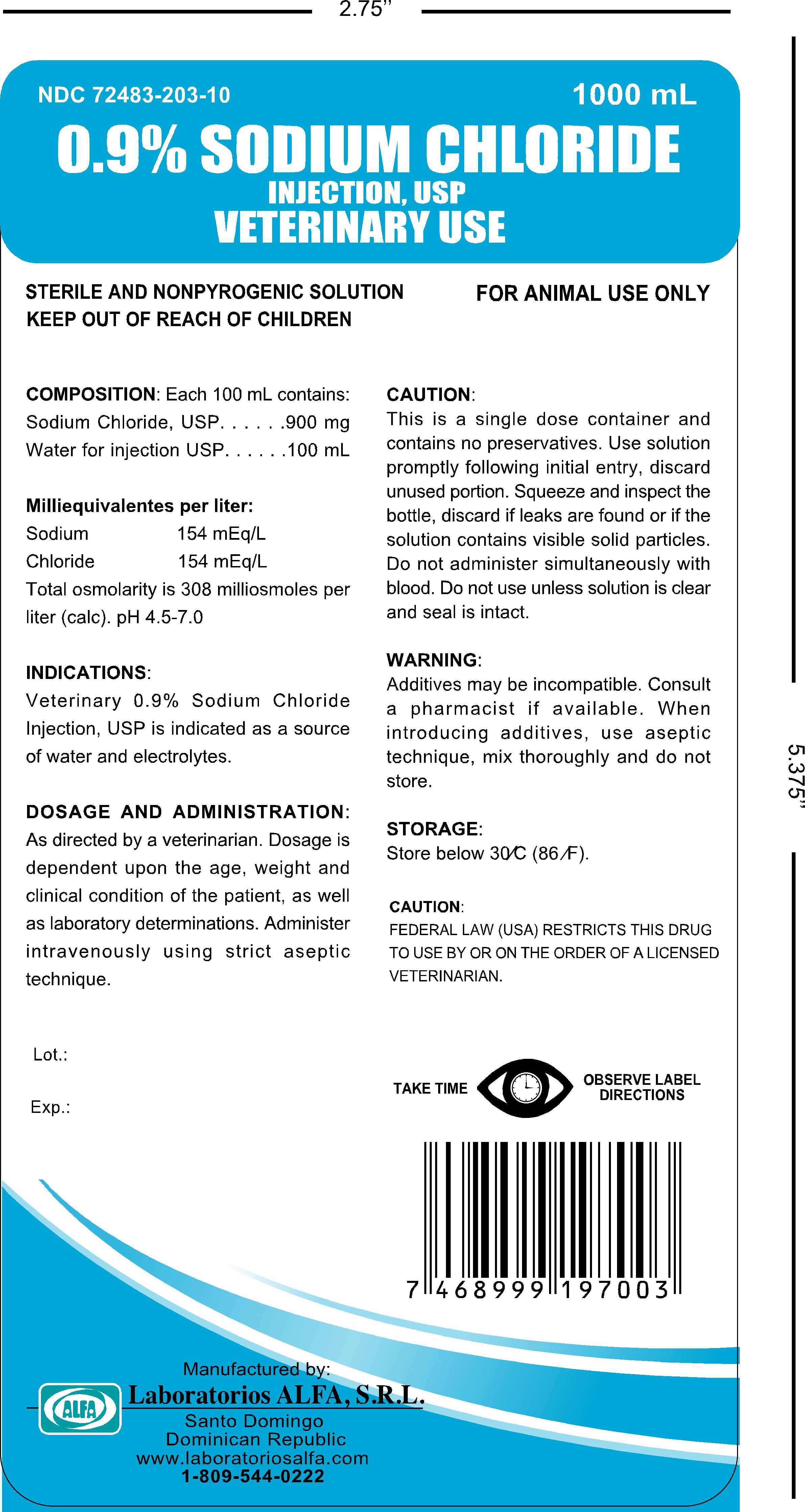 Veterinary 0.9% Sodium Chloride Injection (1000mL)